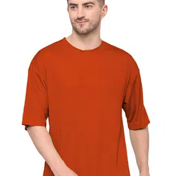 TQH Men Solid Round Neck Cotton Relaxed Fit T-shirt-picture-17