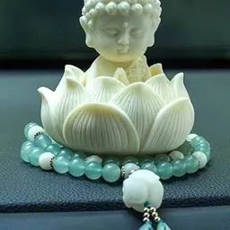 Merak Arts Off White Buddha Figurine Showpiece image 3