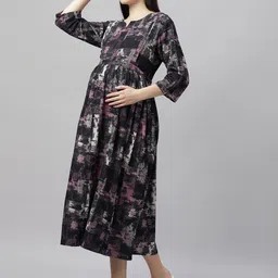DZZO Print Maternity Fit & Flare Midi Dress image 5