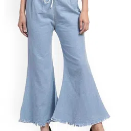 Ira Collections Women Comfort Wide Leg Mid-Rise Stretchable Jeans-picture-36