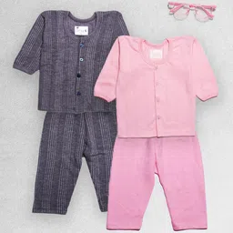 Tiny Bugs Infants Pack Of 2 Striped Cotton Thermal Set image 1