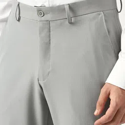 Van Heusen Men Textured Slim Fit Mid-Rise Formal Trouser image 5