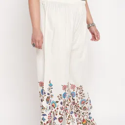 CLORA CREATION PLUS Women Floral Printed Knitted Palazzos image 5