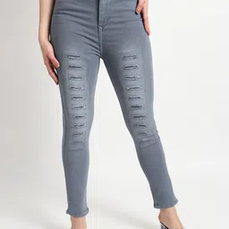 TYFFYN Women Slim Fit High-Rise Highly Distressed Heavy Fade Stretchable Jeans-picture-19