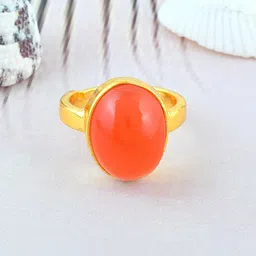 Missmister Brass Gold Plated Cats Eye Stone-Studded Finger Ring-picture-26