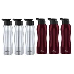 Speedex Steel & Maroon 6 Pieces Stainless Steel Water Bottles-1000 ml Each image 1