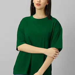 Moda Rapido Women Solid Oversized T-shirt-picture-41