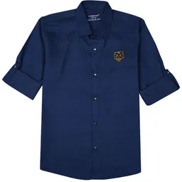 CHARCHIT Boys Comfort Cutaway Collar Solid Cotton Casual Shirt-image-63