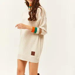 Olalook Women High Neck Jumper Mini Dress-picture-45