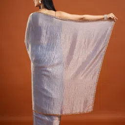 LOROFY Embellished Beads and Stones Silk Blend Tussar Saree image 4