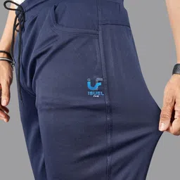 ISUEL FAB Men Navy Blue Lyocell Running Track Pants image 4