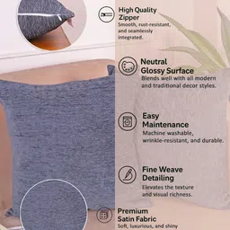 STITCHNEST Grey & White 2 Pieces Textured Chenille Square Cushion Covers image 4