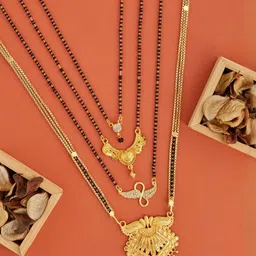 Bhanu diam Gold-Plated Brass Mangalsutra-picture-35