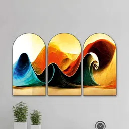 SAF Multicoloured Set of 3 Piece MDF Other Wall Paintings-picture-23