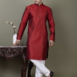 DEVOILER Men Jacquard Kurta-picture-22