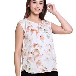 Varenyam Floral Printed Georgette Top image 4