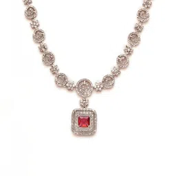 TRINK Rhodium-Plated American-Diamond Studded Jewellery Set image 2