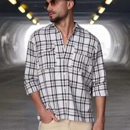 High Star Men Comfort Opaque Checked Casual Shirt-image-98