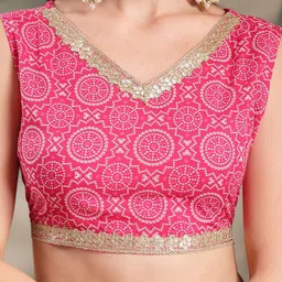 HERE&NOW Women Ethnic Motifs Printed Pure Cotton A-Line Kurta with Skirt & Dupatta image 5