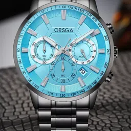 ORSGA Men Dial & Stainless Steel Bracelet Style Straps Analogue Watch 1130-COMET-BLACK-BLUE image 3