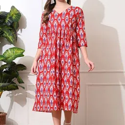 KALINI Print A-Line Midi Dress-image-84