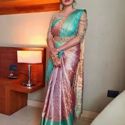 tammu designer Woven Design Silk Blend Handloom Banarasi Saree image 2