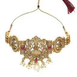 Anouk Stone Studded & Beaded Temple Jewellery Set image 2