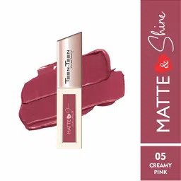 TEEN TEEN COSMETICS Matte & Shine Liquid Lip Color Lipstick - 4 ml - Creamy Pink 05-picture-37