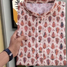 LAZZLY Men Floral Printed Gotta Patti Kurta-picture-20