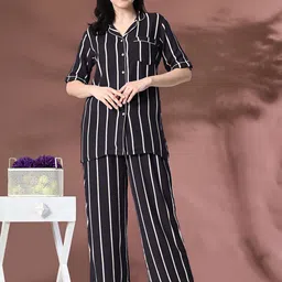 Mintmarie Women Striped Night suit image 1