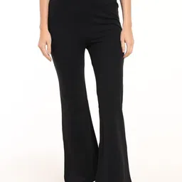 COVER STORY Women Bootcut Mid-Rise Slip On Flared Casual Trousers-image-7