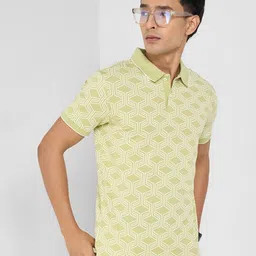 Peregrine by Pantaloons Men Geometric Printed Polo Collar T-shirt image 3