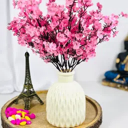 Dekorly Pink & White Artificial Flowers & Plants With Pot-picture-12