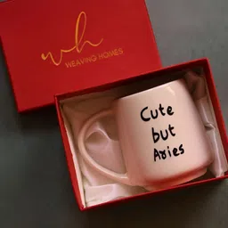 WEAVING HOMES White & Black Printed Ceramic Glossy Mugs Set of Cups and Mugs image 1