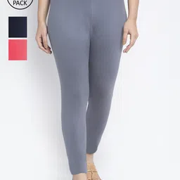 GRACIT Women Cotton Ankle Length Leggings Pack Of 3-image-23