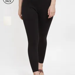 Jinfo Women Pack Of 3 Solid Ankle-Length Leggings-picture-22