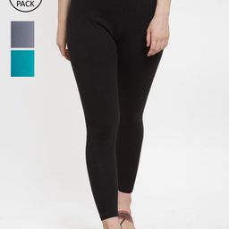Jinfo Women Pack of 3 Solid Ankle-Length Leggings-picture-27