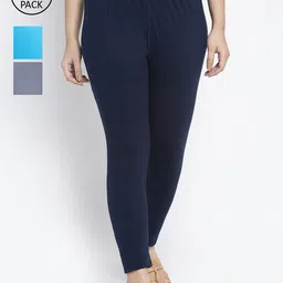 GRACIT Women Pack Of 3 Cotton Ankle Length Leggings-picture-25