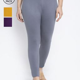 GRACIT Women Cotton Ankle Length Leggings Pack Of 3-picture-39