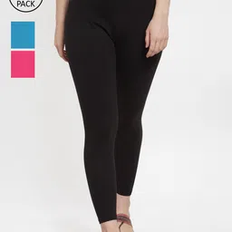 GRACIT Women Pack Of 3 Ankle-Length Leggings-image-64