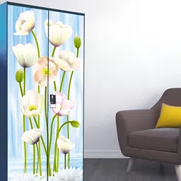 WALLWEAR Blue & Cream Colored Floral Printed Self Adhesive Wardrobe Wallpaper-picture-36