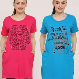 DDASPRATION Women 2 Printed Pockets T-shirt-picture-24