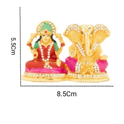 Kulin Multicoloured Religious Lakshmi Ganesha Idol Showpiece image 4