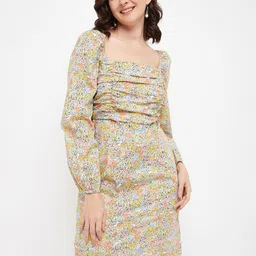 Madame Women Floral Printed Sheath Dress-image-56