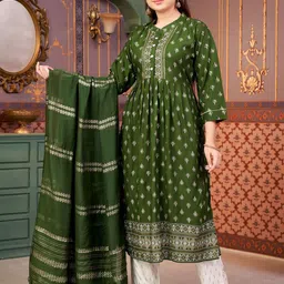 Sangria Girls Printed Kurta Trouser With Dupatta image 5