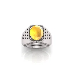 RRVGEM 6.25 KT Silver Plated Yellow Sapphire Ring-picture-45