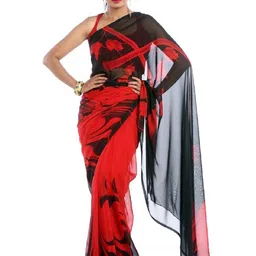 KANOODA Women Red Sarees-image-74