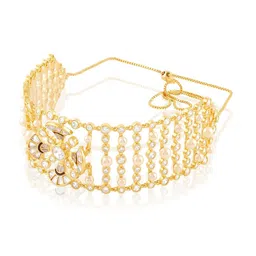 Isharya 18kt Gold Plated Artificial Stones Studded Statement Necklace image 3