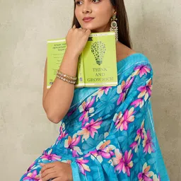 100 Dreams Floral Poly Georgette Saree image 4