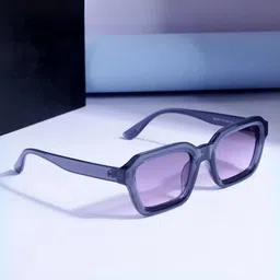 goglassic Unisex Purple Lens & Black Square Sunglasses With UV Protected Lens-image-43